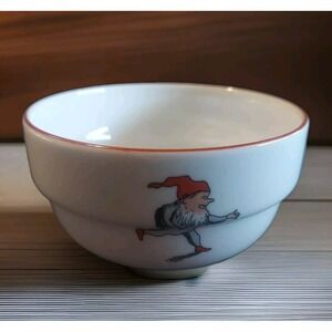 NEW Porsgrund Nisse Porridge Bowl Norway Christmas Gnome Tomte Elf Porcelain